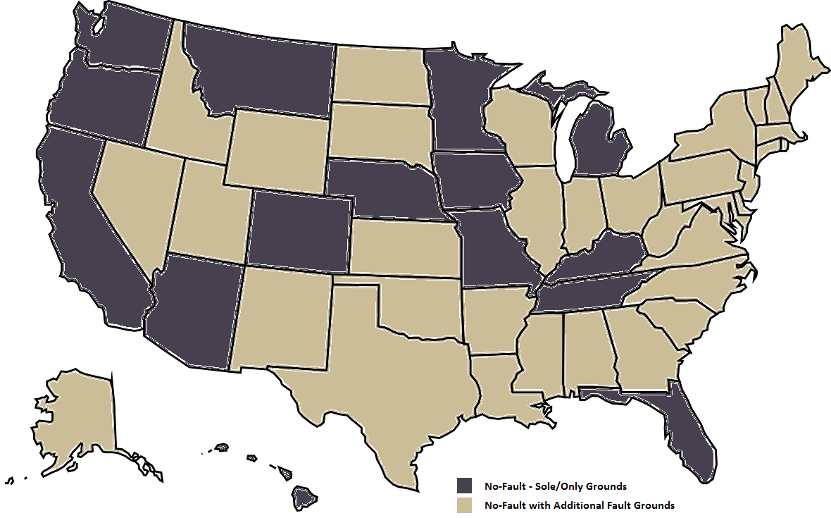 What States Are At Fault States For Divorce